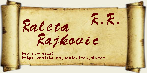 Raleta Rajković vizit kartica